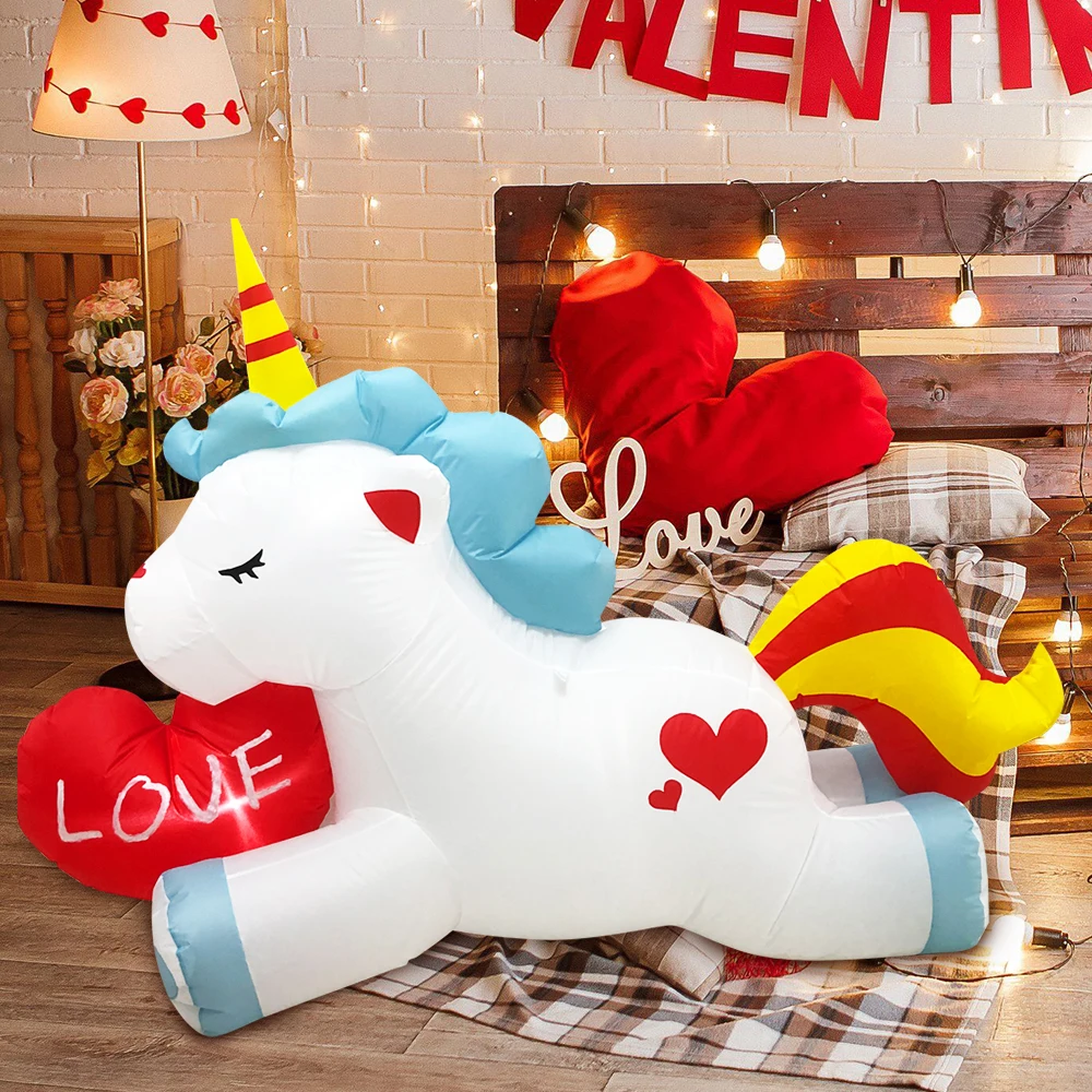 Valentine Day Marry Wedding Propose Inflatable Unicorn Swan Love Home Outdoor Decoration Christmas Birthday Party Decor Gifts
