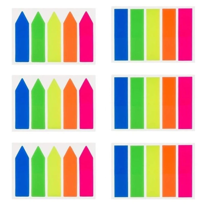 

200pcs Color Stickers Transparent Fluorescent Index Tabs Flags Sticky Note Stationery Children Gifts School Office Supplies