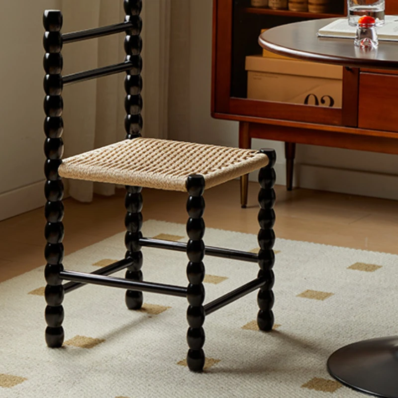 Тканый стул из цельного дерева дизайн французской мебели средневековый