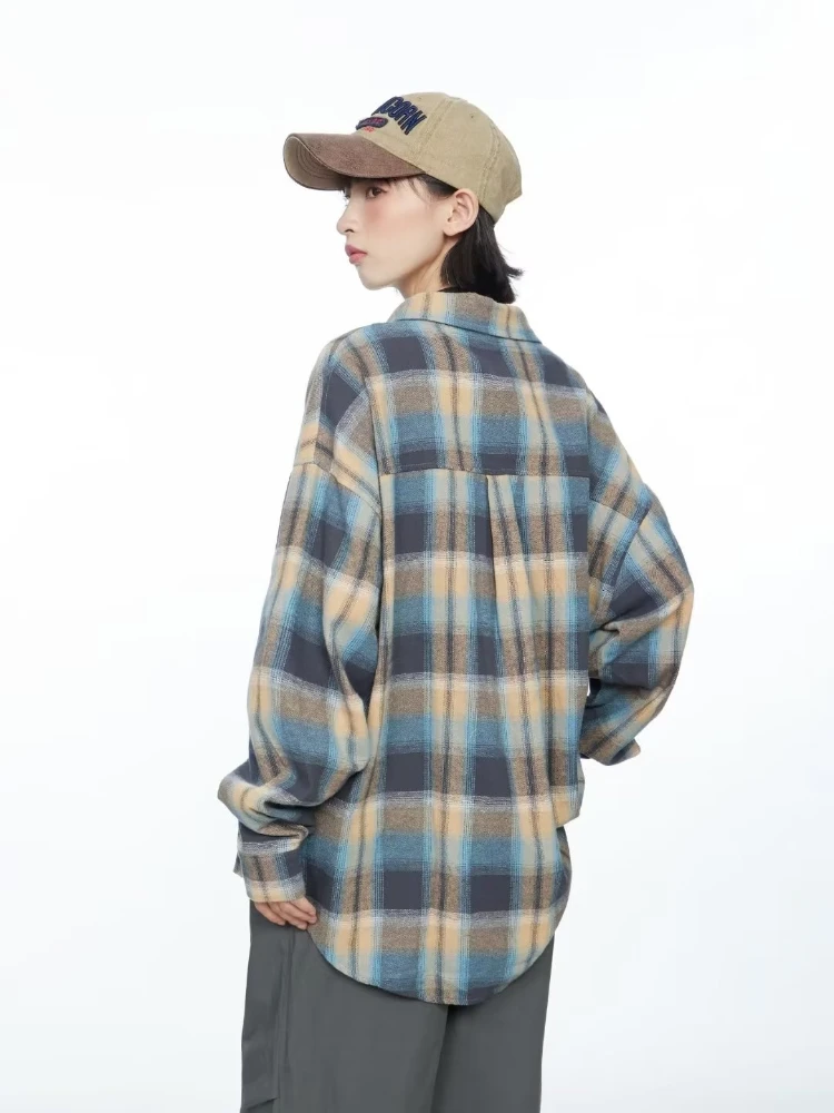 Клетчатые рубашки женские универсальные модные Harajuku в японском стиле с длинными