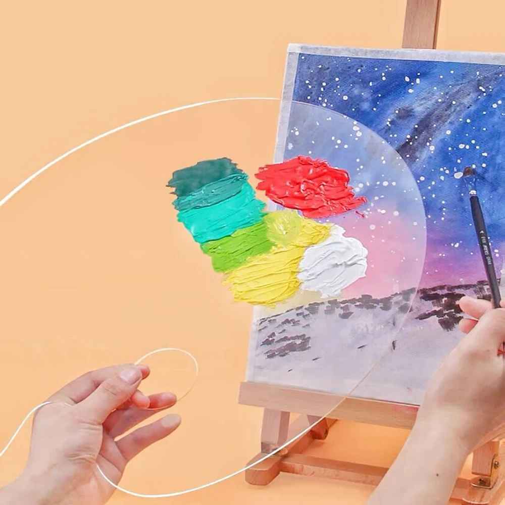 

DIY Transparent Acrylic Palette Technique Gouache Paint Oil Painting Palette Art Handmade Pad for Art Toning Drawing Tools