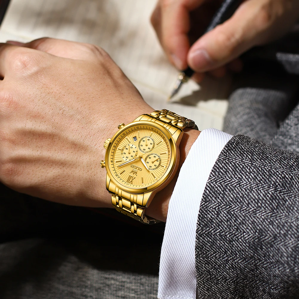 Мужские водонепроницаемые часы из нержавеющей стали