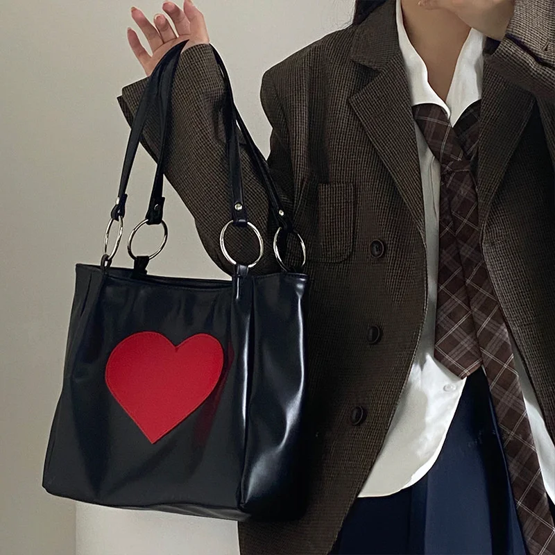 

2023 Women's Bag 2023 High Capacity Love Shoulder Bag College Style Commuter Handbag сумка женская