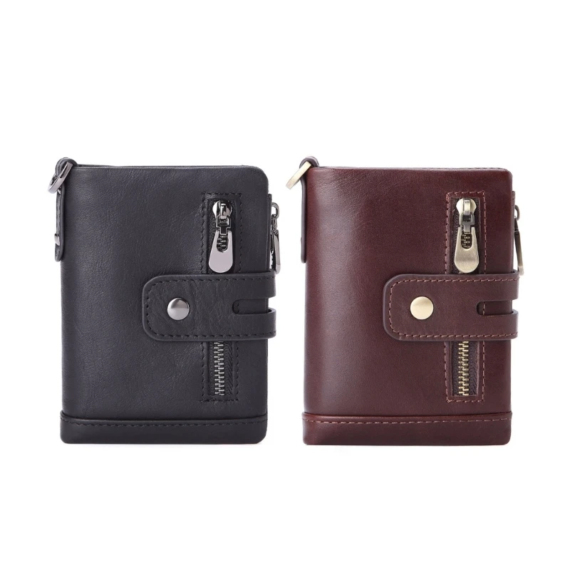 

Compact PU Bifold Wallet Coin Purse Zipper Carry Your Necessities with Ease