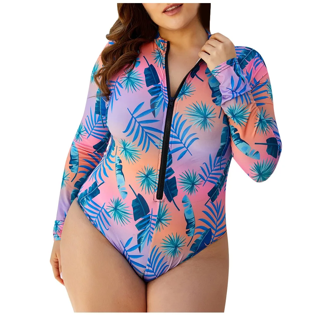 

Women One-Piece Swimsuit Digital Print Zipper Bikini Beachwear Swimwear Tankini Swimwear Women 2023 Women'S Bathing Suits 모노키니