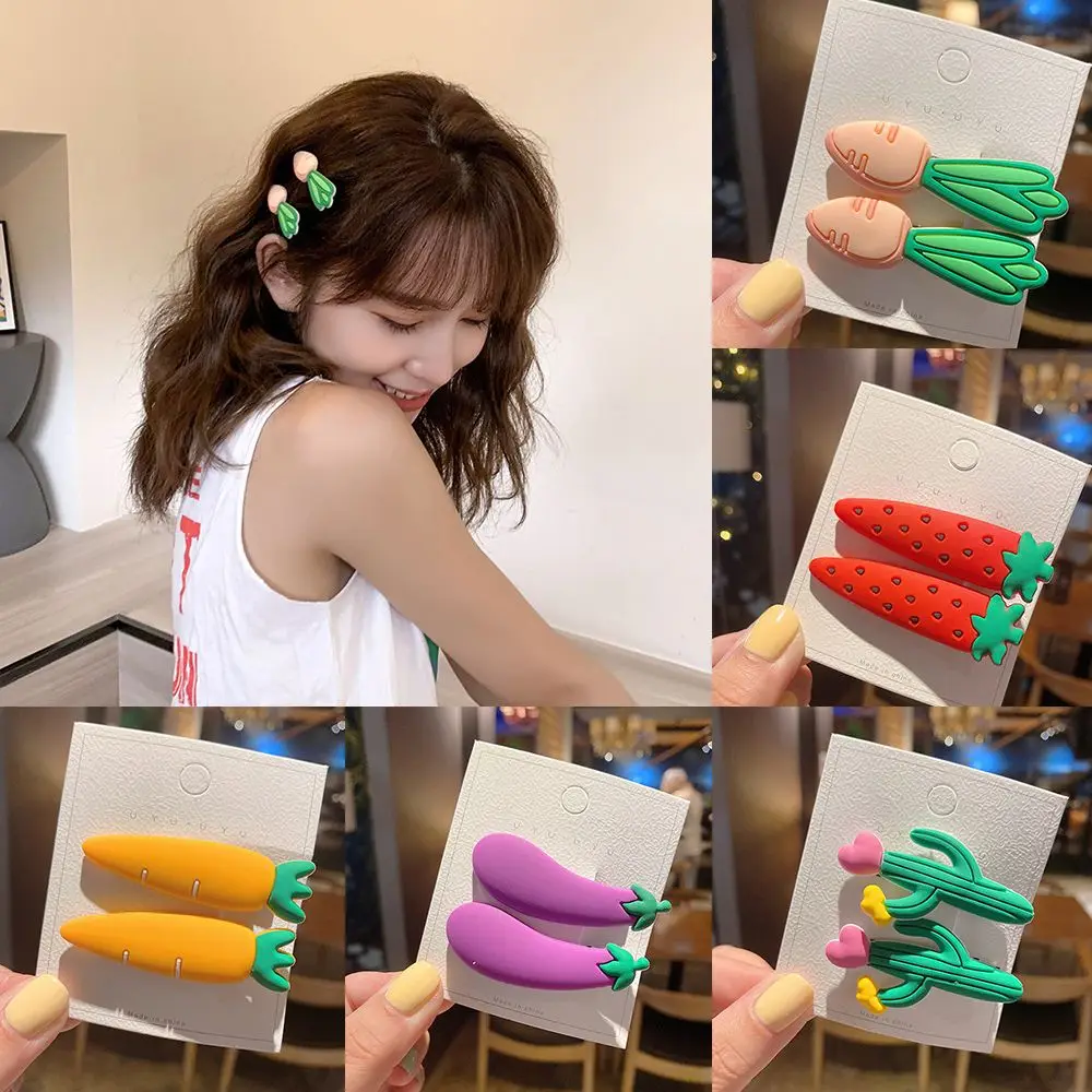 Ful Carrot Women Cute Hair Accessories Vegetables Hairpins Children Headwear Fruits Hair Clips