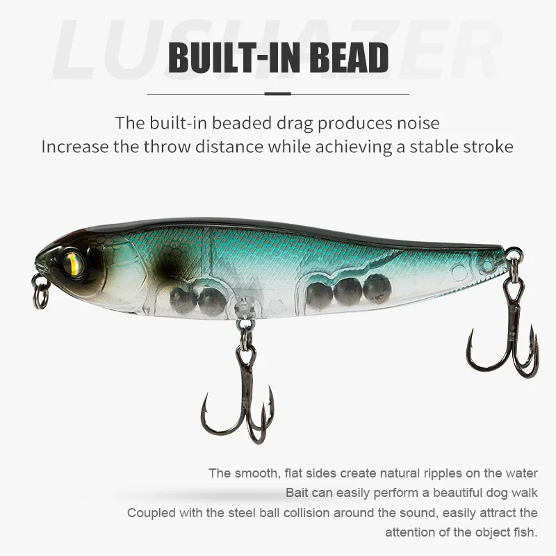 Фото LUSHAZER Pencil Bait Плавающая 8 г/14 г Рыболовная приманка для щуки и окуня Искусственный карандаш Плавающая палочка Жесткая приманка №3
