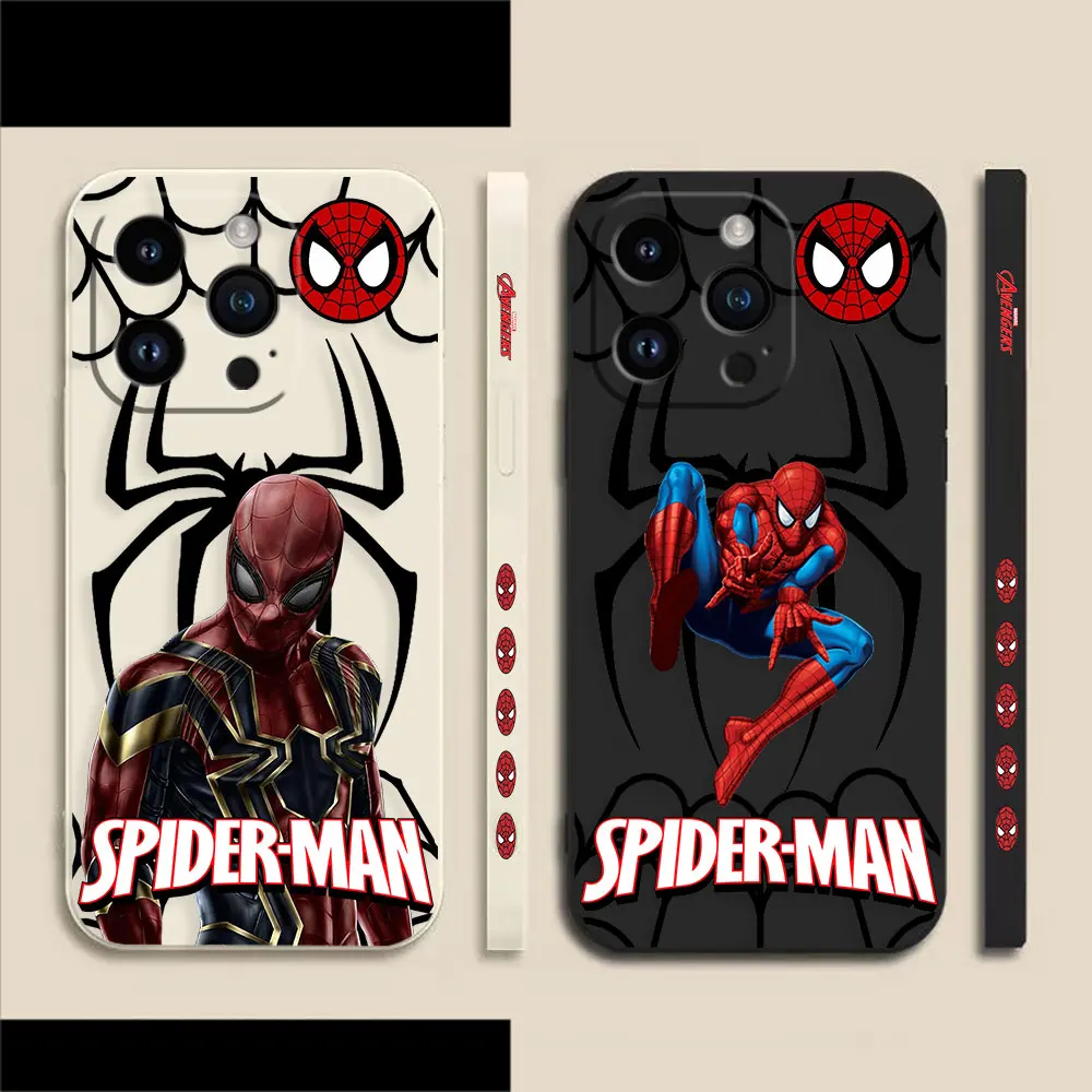 

Marvel Avengers Spider-Man Phone Case For Apple iPhone 14 13 12 11 Pro XS Max Mini X XR SE 7 8 6 6S Plus Colour Liquid Case Capa