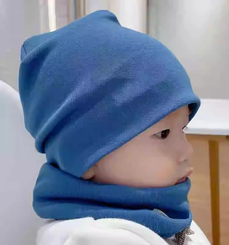Children's Cotton Pullover Hat Boys and Girls Bag Head Autumn Winter Windproof Double-layer Cap Baby Bandana Handsome...