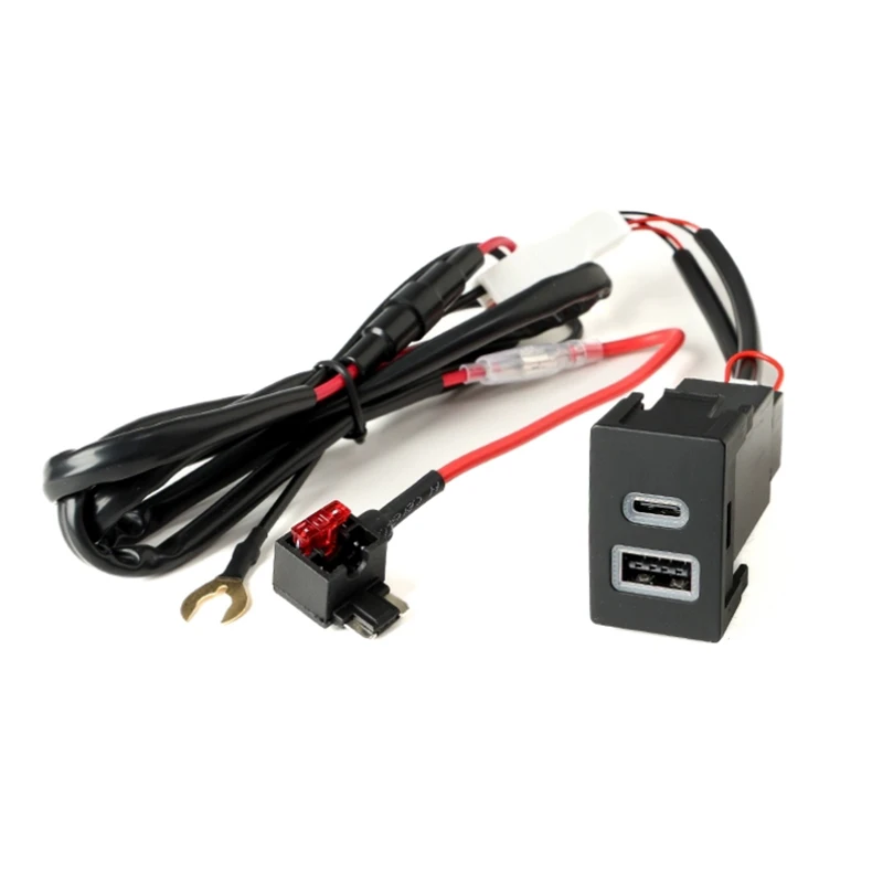 

Быстрое автомобильное зарядное устройство, двойной USB QC3.0 Type C, интерфейсная розетка PD, адаптер для быстрой зарядки телефона, кнопка для Honda CRV BREEZE Civic