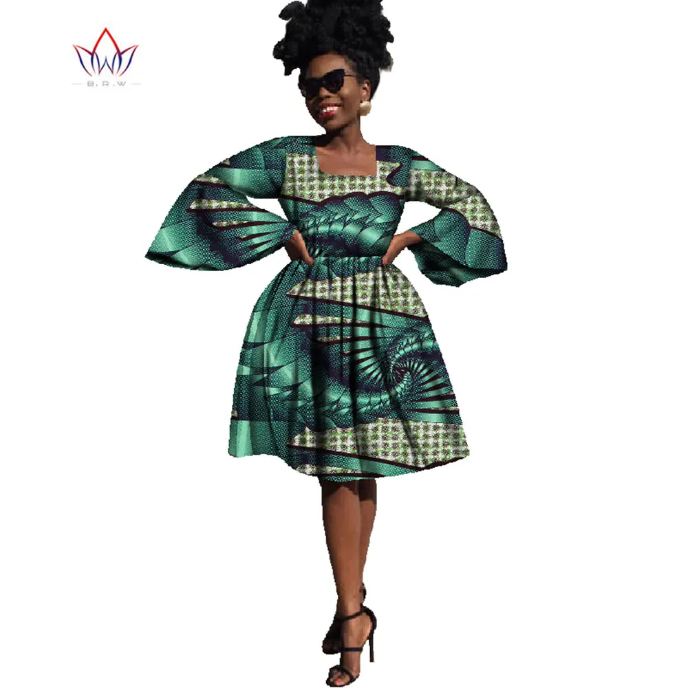 

Платье женское ТРАПЕЦИЕВИДНОЕ с длинным рукавом-бабочкой, в африканском стиле