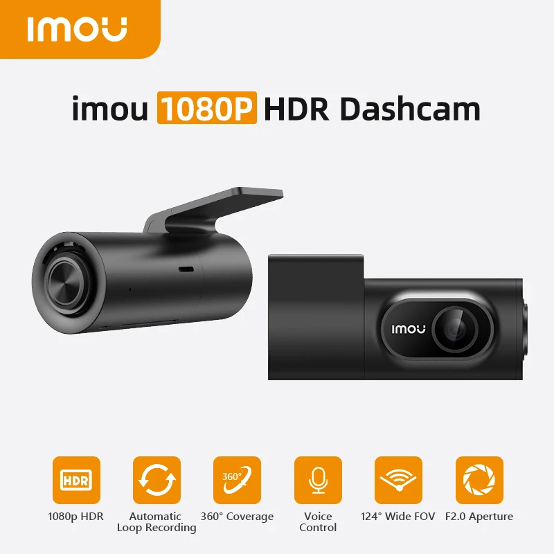 IMOU T200 Dash Cam 2MP Car DVR Video Recorder Night Vision Voice Control WiFi Dashcam 24H Car Camera DVR Recorder