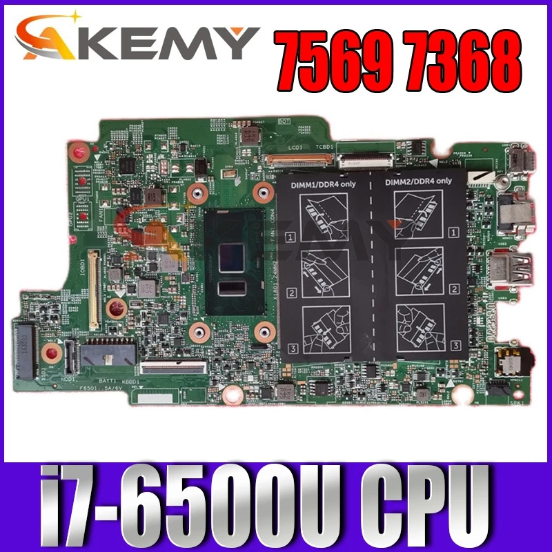 

100% working for Dell Inspiron 7569 7368 Motherboard 8DX5J 08DX5J 15264-1 mainboard i7-6500u onboard tested ok