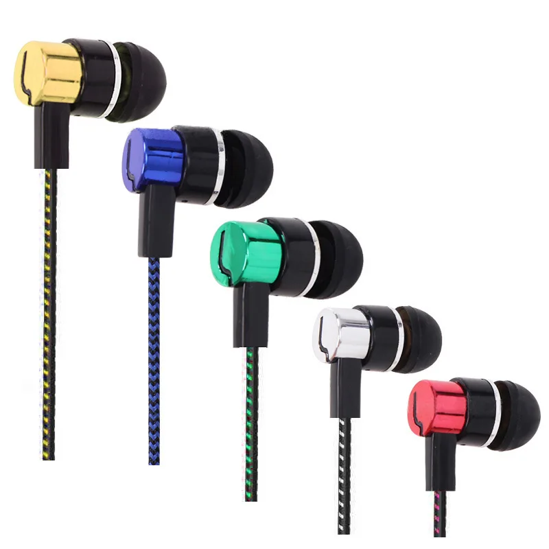 

Universal 3.5mm In-Ear Earbud Wired Stereo Braid Cord Earphone Headset for iPhone Samsung Xiaomi Huawei Mobile Phone MP3 MP4