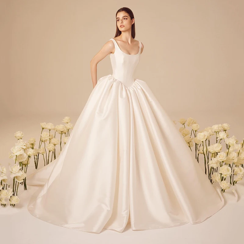 

Элегантное свадебное платье-трапеция Eight Tree, Белое Атласное Свадебное платье без рукавов в стиле бохо, пляжные Бальные наряды для выпускного вечера, Индивидуальный размер, 2024