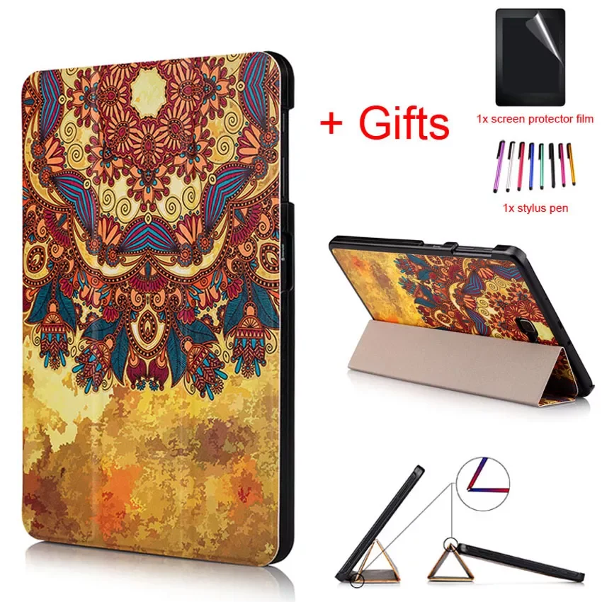 

Тонкий чехол из искусственной кожи для Samsung Galaxy Tab A 10,1 2016 T585 T580 SM-T580 T580N, чехол + стилус + защита экрана