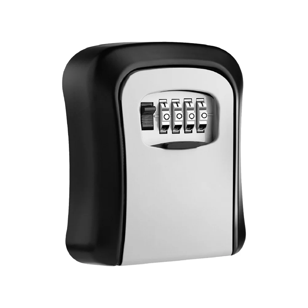 

Safty Key Lock Box Set-Your-Own Combination Portable Aluminium Alloy Resettable Key Safe Box Key Holder