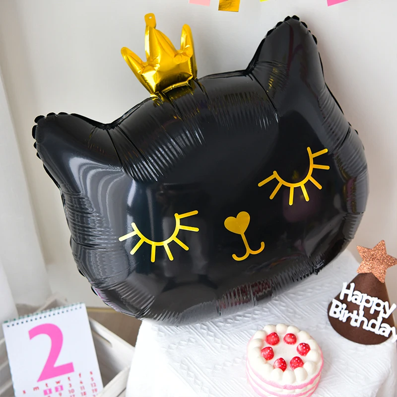 Мультяшная Корона голова кошки Гелиевый шар фотосессия для дня рождения
