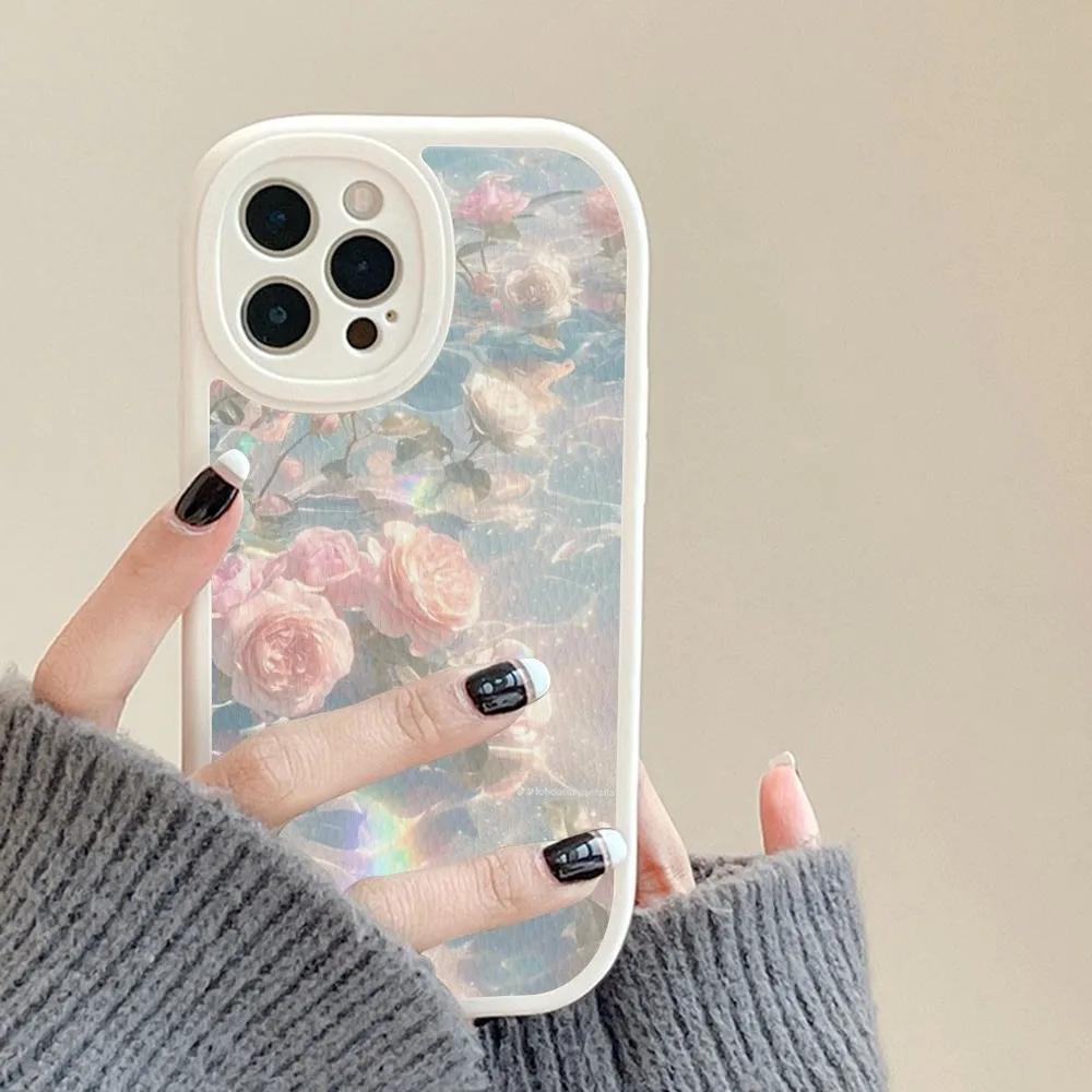 Простой художественный чехол для телефона с 3D водной рябью из жесткой кожи iPhone 16