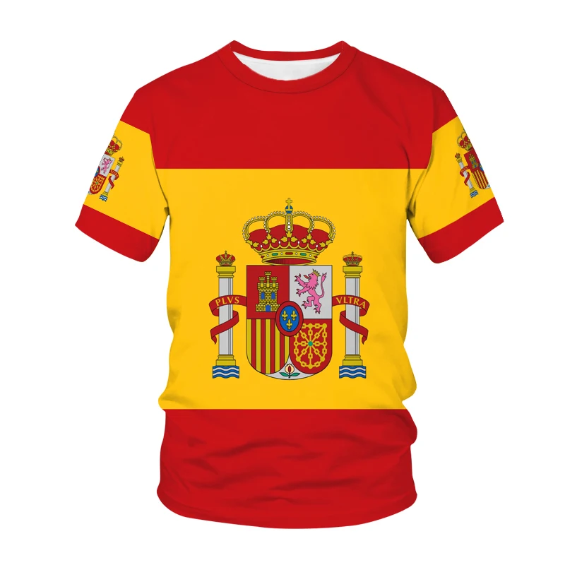 

Spain Flag T Shirts Espana National Emblem 3d Print Men Women Kids Oversized T-shirt Boy Girl Spain Flag Tees Tops Mens Clothing