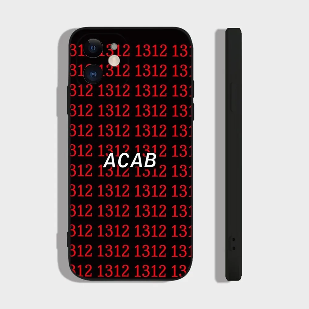 All Cops Are Bastards ACAB 1312 Phone Case For iPhone 16 15 14 13 12 11 Plus Pro Max XR XS X 7 8 SE Mini Silicone Soft