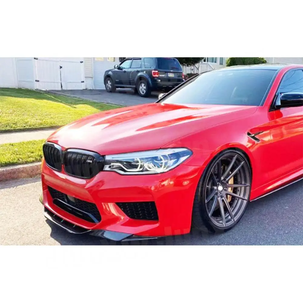 ABS Carbon Look Глянцевый черный передний бампер Защита губ Сплиттер Спойлер Пластина