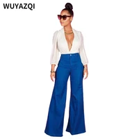 wuyazqi new casual womens wear loose and comfortable denim trousers womens fashion bell bottom jeans for women