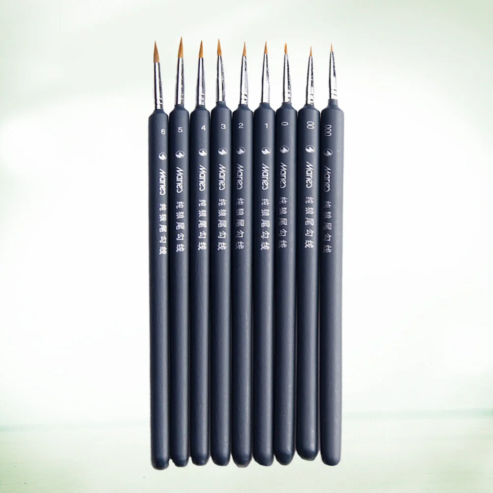

9Pcs Brush Set, Brushes Nail Brushes Detail Brush for Painting, Oil, Watercoloring,, Nail, Model Painting, Drawing