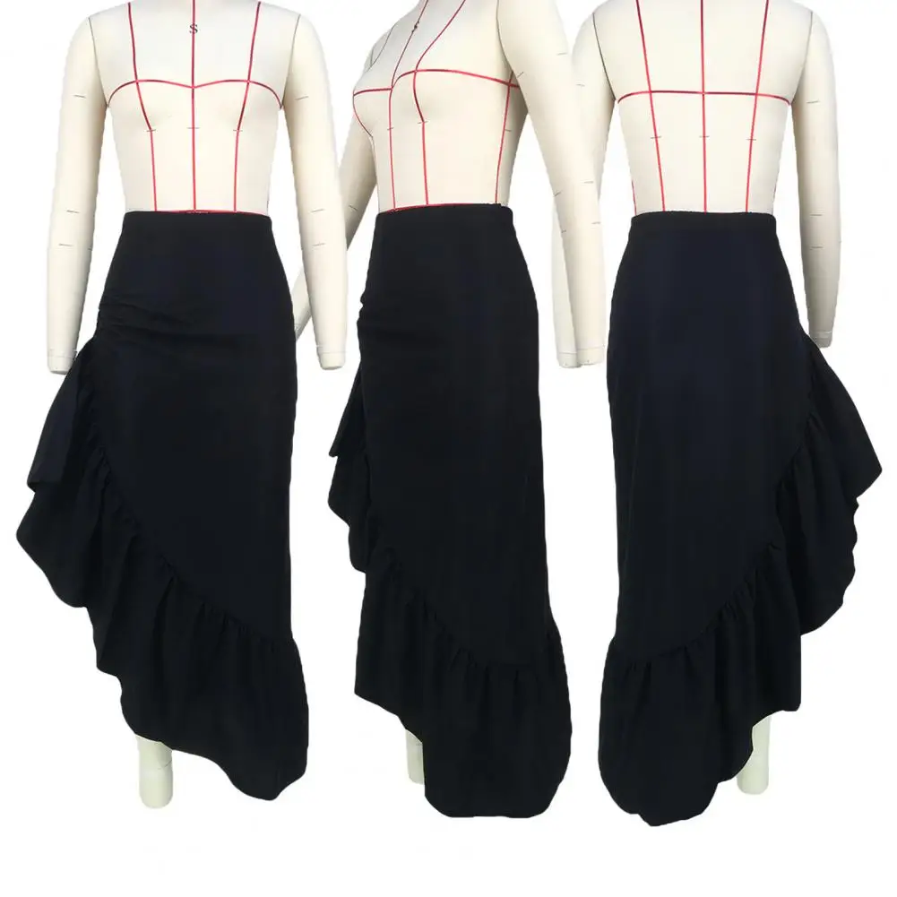 

Women Maxi Skirt Soft Women Summer Skirt High Waist Hidden Zipper Lady Summer Skirt Women Garment