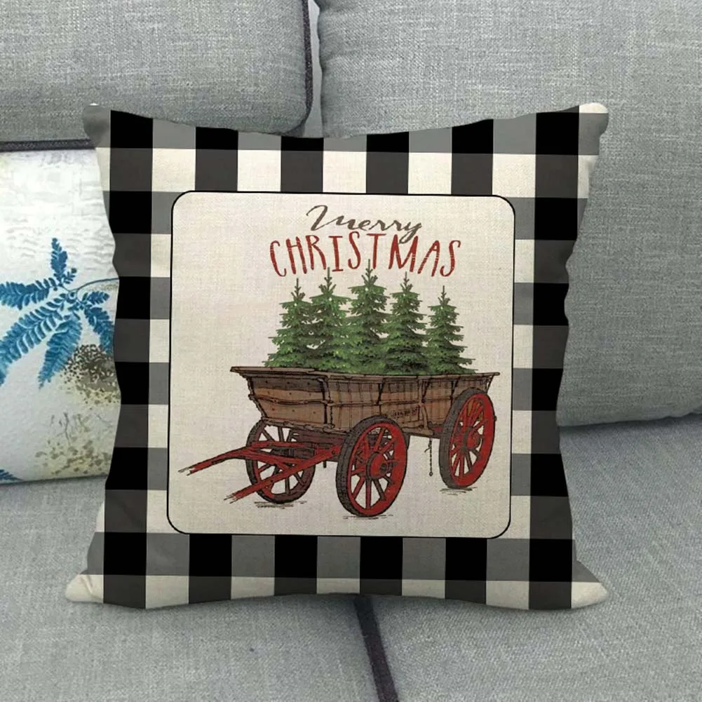 

Pillow Case Cotton 45cm Christmas Cushion Cover Linen Xmas Home Sofa Throw Decor Luxury Cushion Cover Soft Pillowcase Home Room