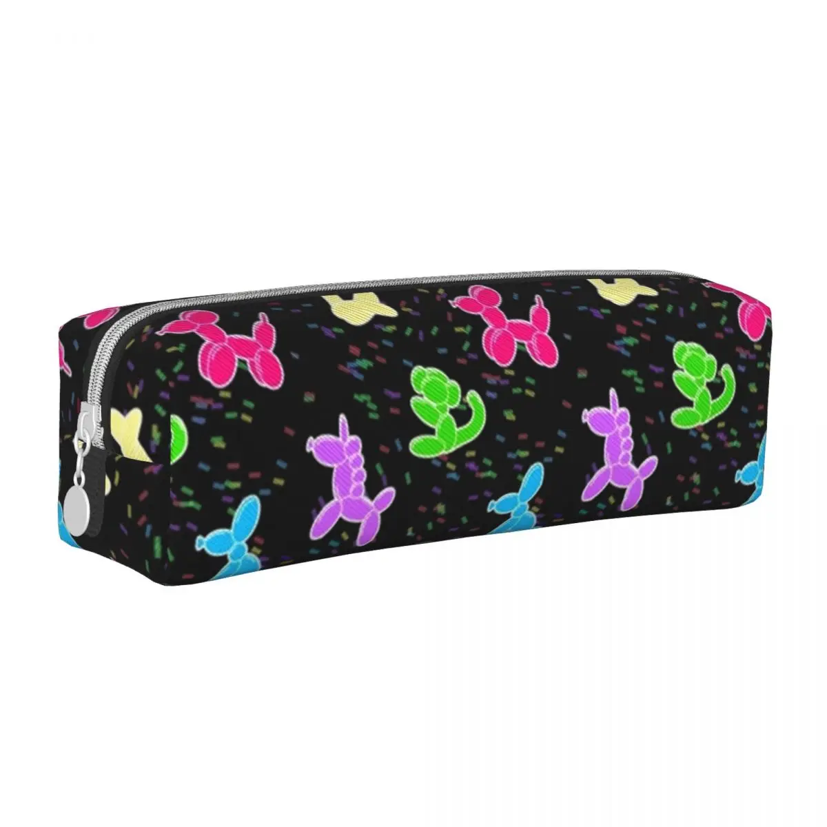 

Cute Unicorn Square Pencil Case Classic Balloon Animals Simple Leather Pencil Box Stationery For Child Zipper Pen Pouch