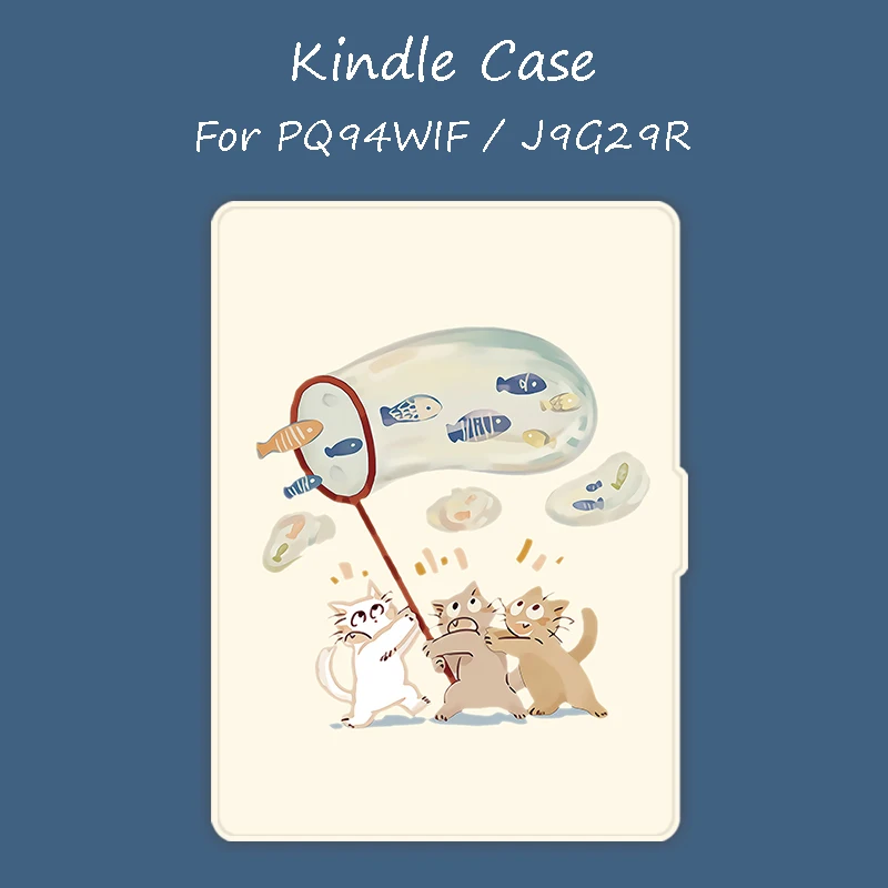 

Kindle Case for Paperwhite 4 PQ94WIF Smart Magnetic Auto Wake Up Sleep Three Fishing Cats for Kindle 658 J9G29R 10th Generation