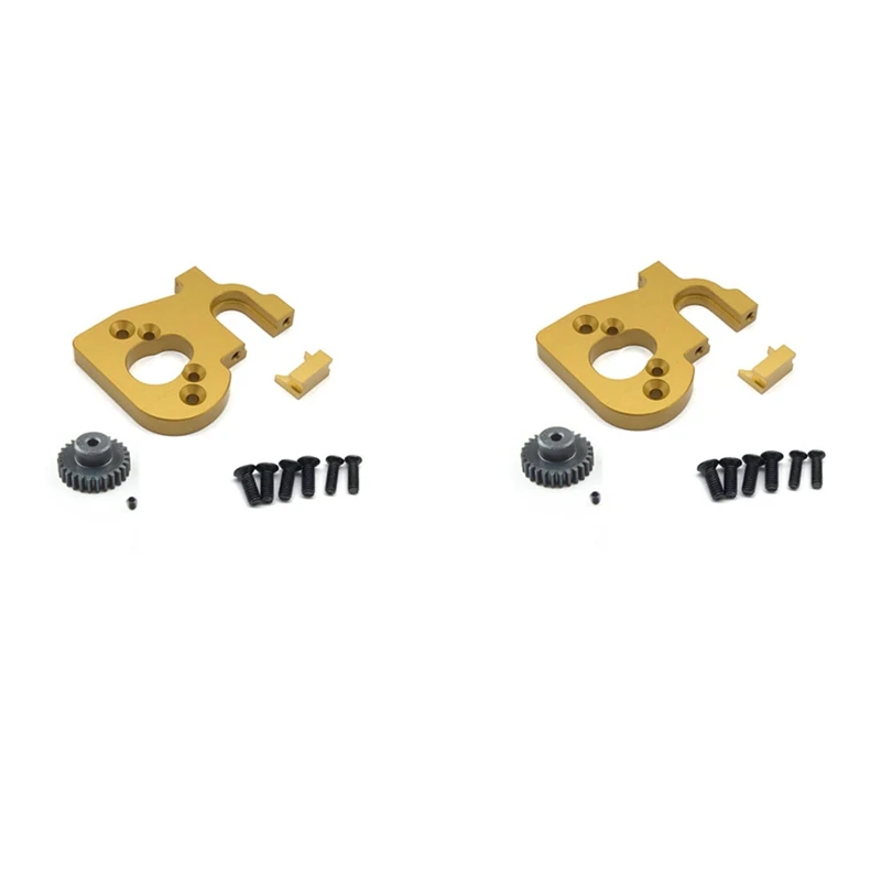 

2x держатель для телефона с редуктором двигателя для Wltoys 144001 124019 124018, запчасти для радиоуправляемых моделей, обновленные аксессуары, желтый