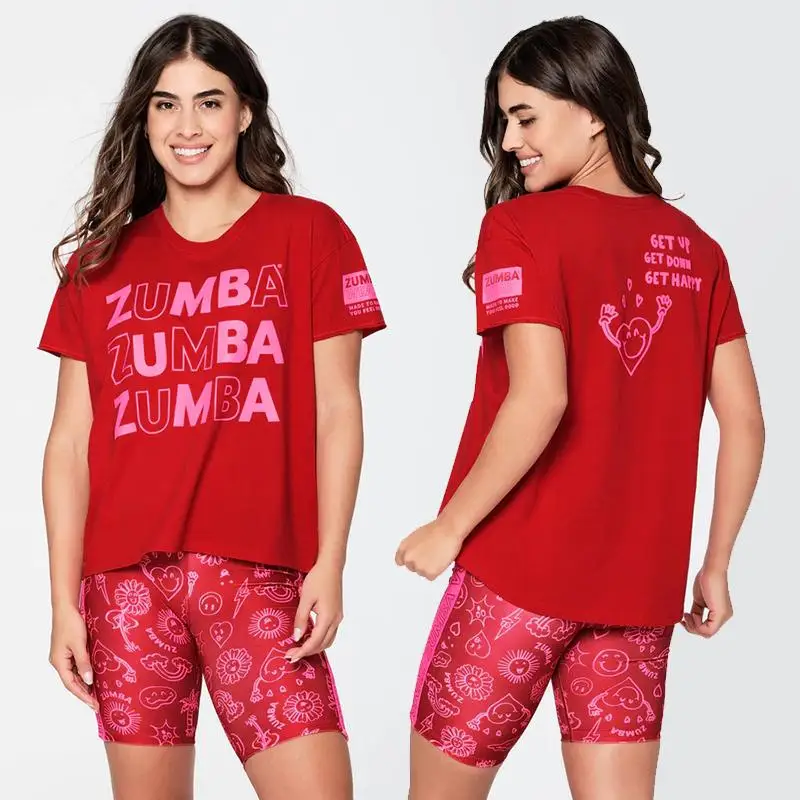 

Canvas New Cheap Women's Yoga Suit Aerobic Fitness Suit Short Sleeve Zumba Shirt Sports Top