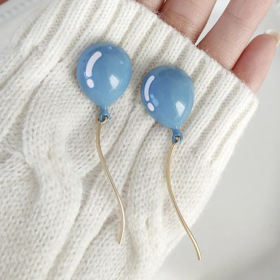 

Girl Pink Cute Balloon Earrings Funny Long Earrings Fashion Exaggerated Ball Earrings for Women Korean Fashion Statement Earring