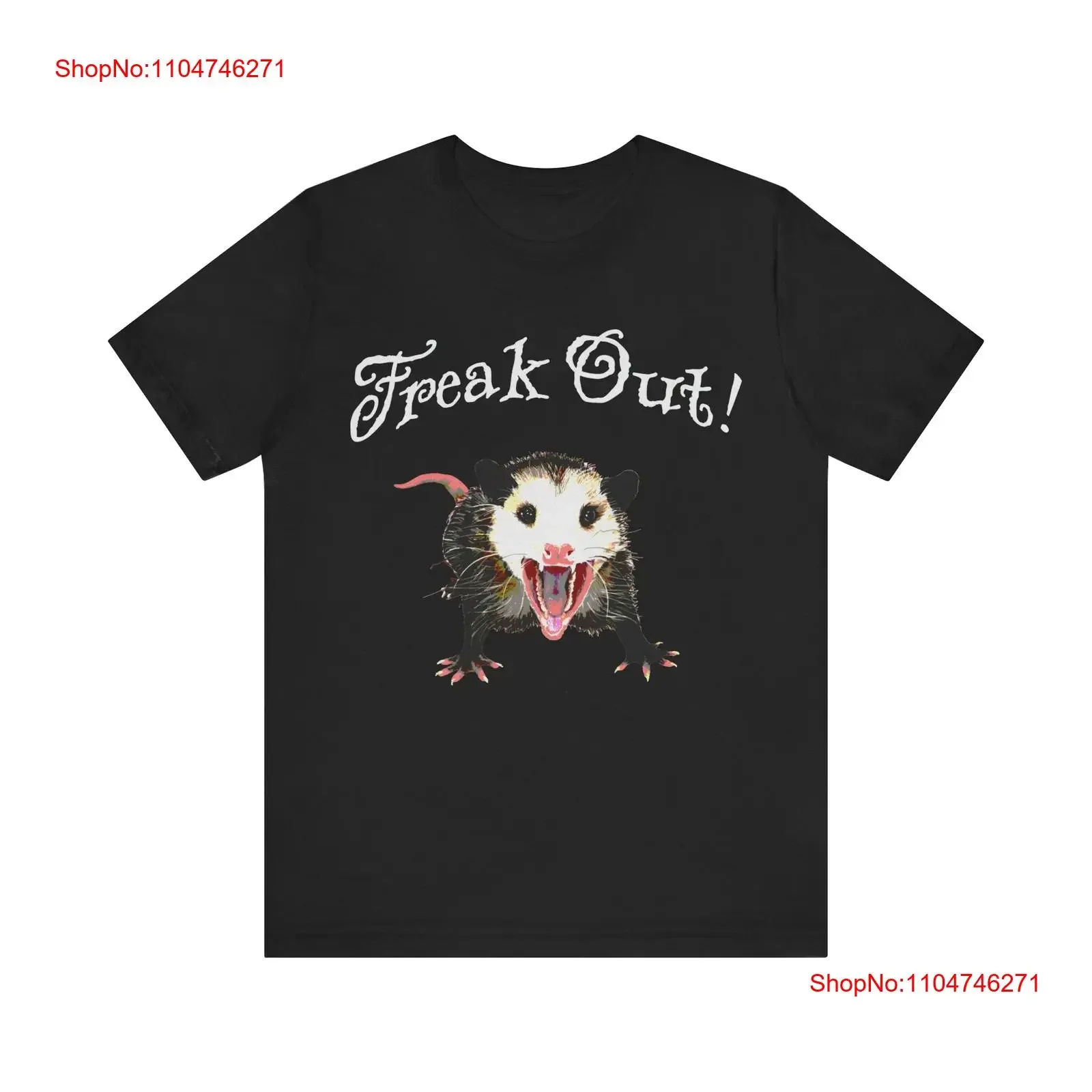 Фото Футболка freak out opossum possum, винтажная стираная удобная модная эластичная повседневная дышащая универсальная футболка для повседневной носки №1