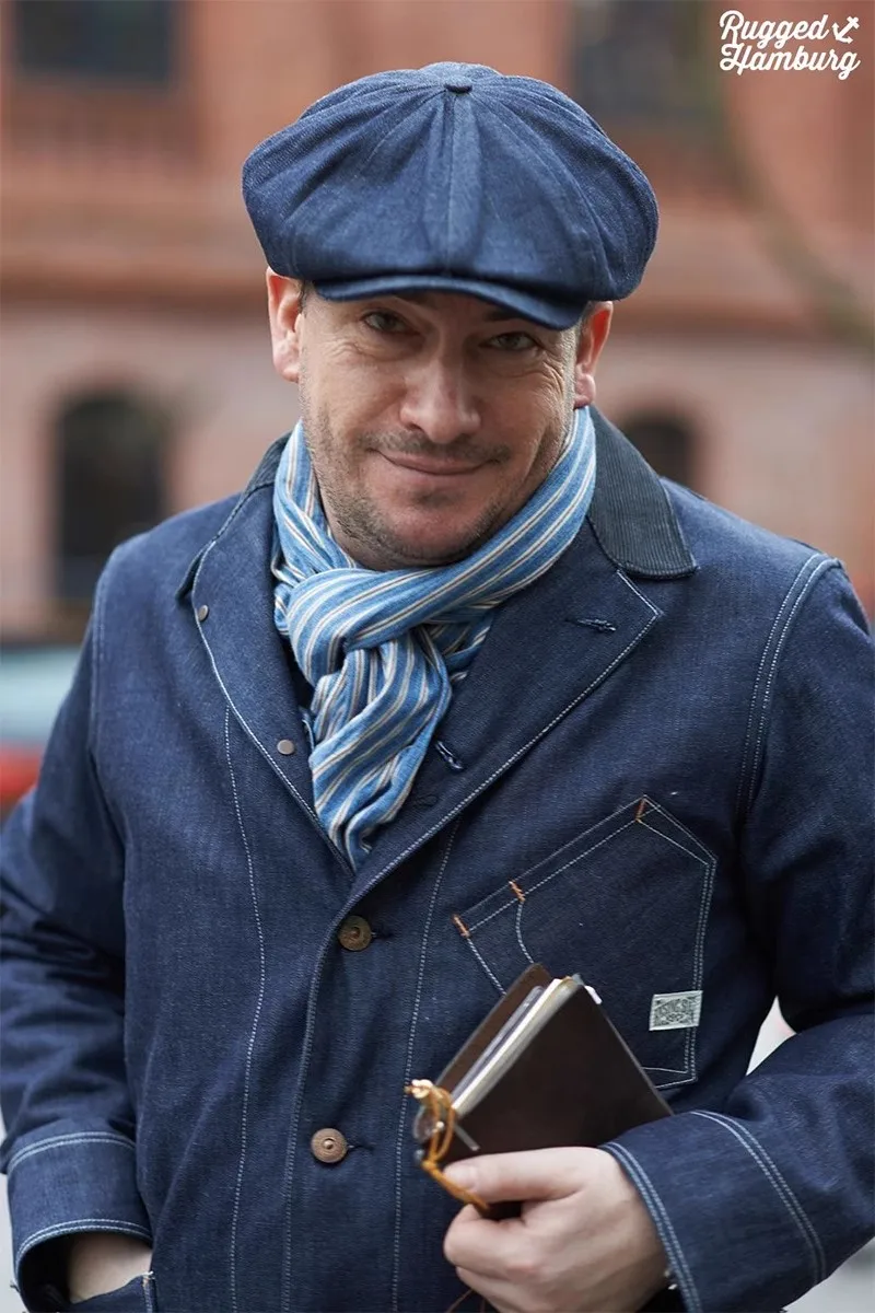 Кепка из хлопка для газетчика Sping Мужская плоская дышащая шапка художника синего