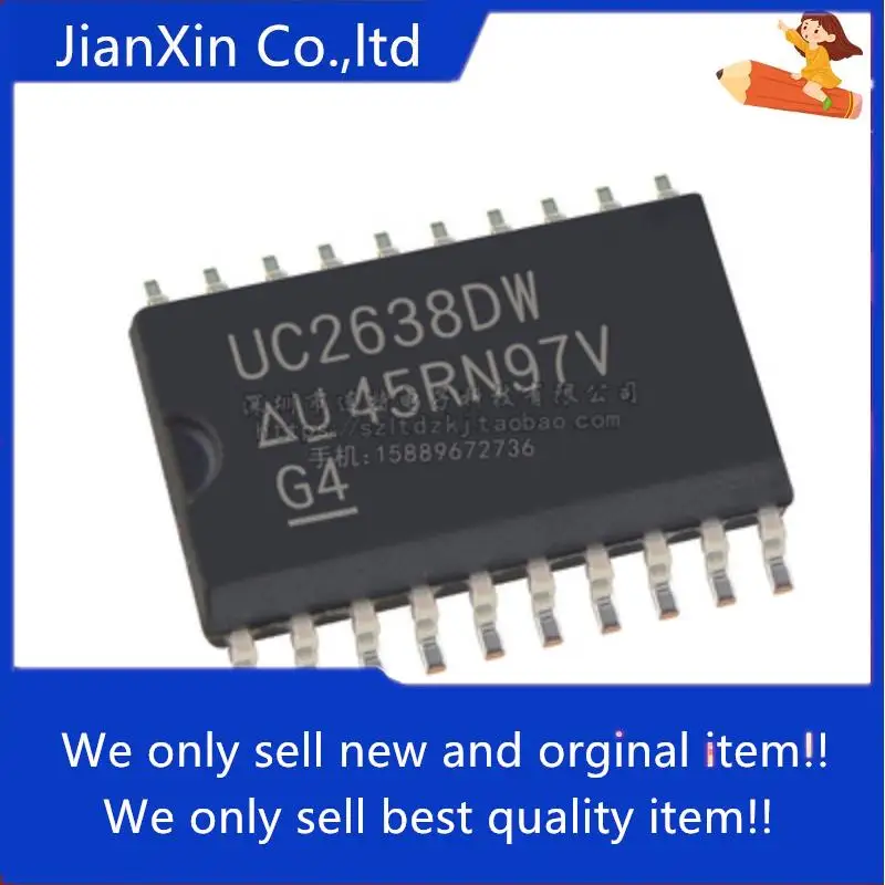 

10pcs 100% orginal new UC2638DW UC2638DWR Silkscreen UC2638DW SOP-20 SMD PWM Controller