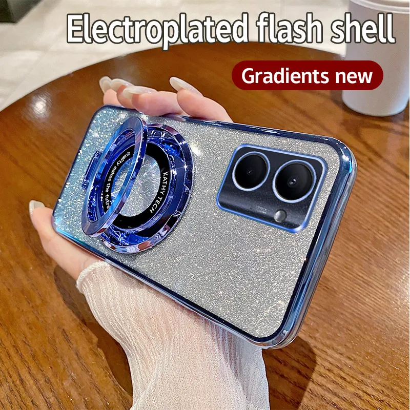 Чехол для Realme C33 RMX3624 гальванический мягкий блестящий чехол из ТПУ задней панели