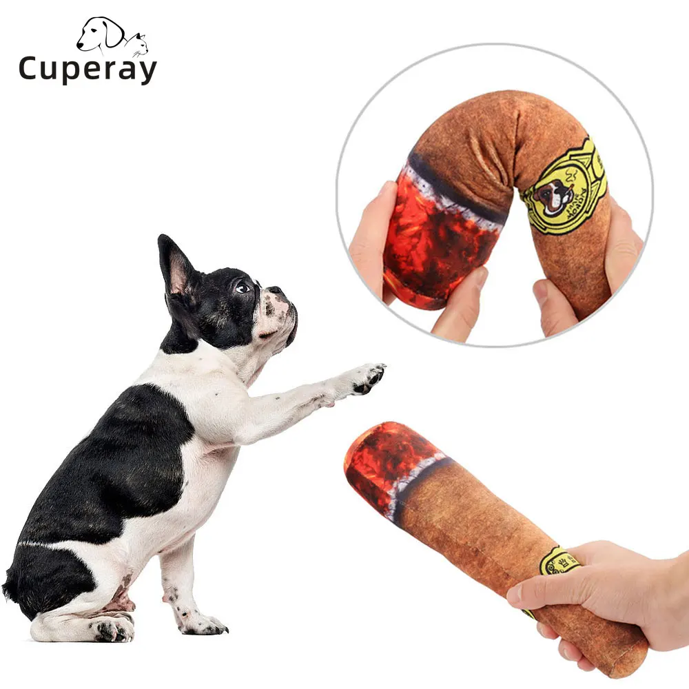 

Dog Cigar Toy Cigar Big Smoke Plush Sound Squeak Pet Toy Fun Play Interactive for Small Dogs Pet Plush Toy Pet Supplies 2022 New