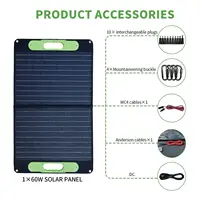 120W Solar Panel Cell Folding Type C +USB QC3.0 + DC Port Mini Solar Charger for Boat Outside Van Travel Cell Phone Power Bank
