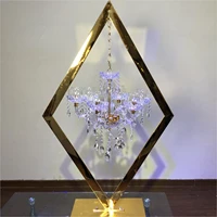 luxury gold diamond stand with chandeliers centerpieces for wedding table decoration
