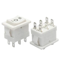 250v 6a 6pin dpdt on off on white rocker switches