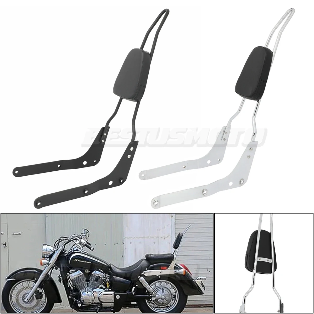 Фото Мотоцикл спинки Sissy бар для Honda Shadow Aero VT 750 750C VT750 VT750C 2004-2022 2014 2015 2016 2017 2018 2019 2020 2021 №1