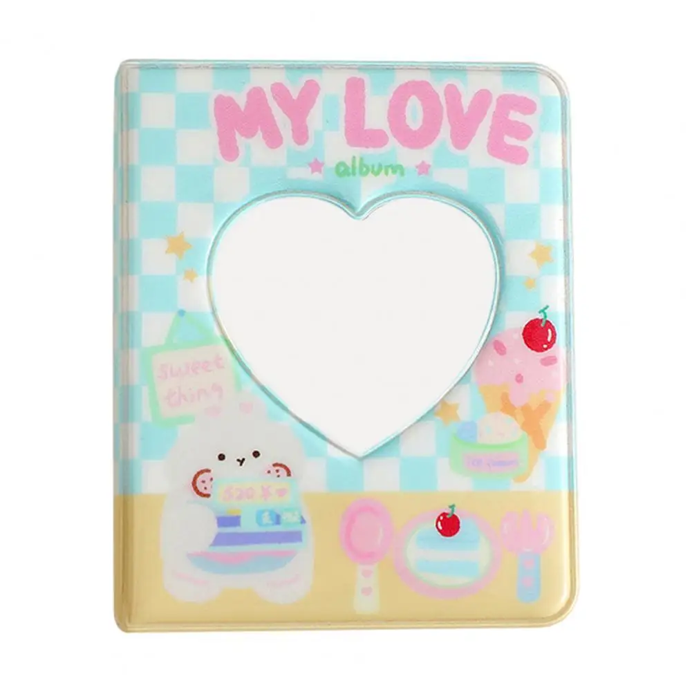 

3 Inch Photo Album Dust-proof 40 Pockets PVC Cartoon Love Heart Hollow Photocard Holder Collect Book