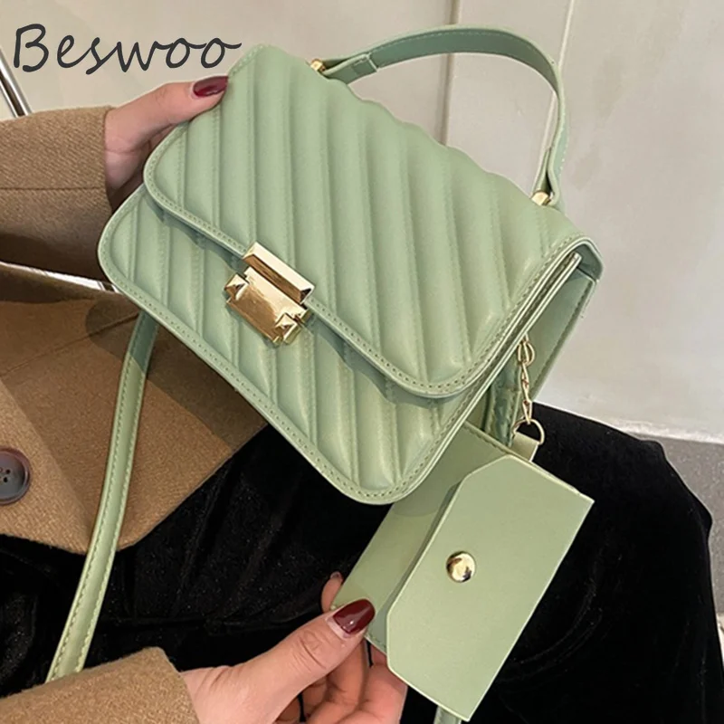

Spring New Female Bag 2022 Pu Leather Indentation Handbags Women Bags Solid Color Vintage Designer Bag Crossbody Shoulder Bag
