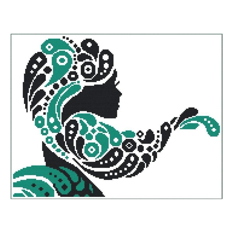 

Вышивка крестиком для взрослых и детей, вышивка с длинными волосами для женщин и девочек, 11CT, штампованная, «сделай сам», DMC, вышивка для начи...