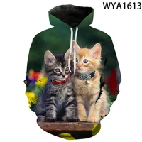 men animal hoodies lovely kitten cat funny hooded sweatshirts cats 3d print hoodie unisex casual men cool coat