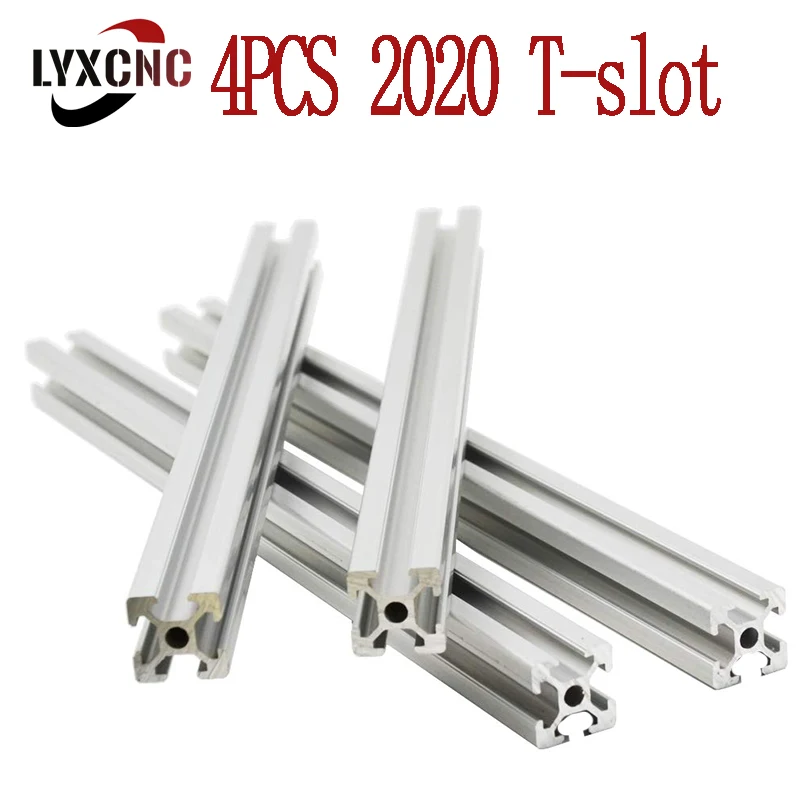 

4pcs 2020 Aluminum Profile Extrusion T-slot 100mm-800mm Linear Rail 150mm 300mm 350mm 400mm 600mm for 3D Printer Workbench CNC