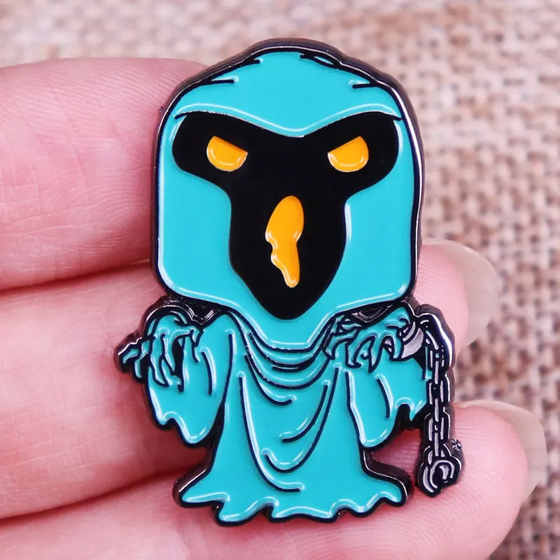 

XM-funny Phantom Villain Brooch Clothes Hat Pin Cartoon Badge Accessory Brass Metal Badge